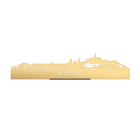 Standing Skyline Bogotá Metallic Goud gerecycled kunststof cadeau decoratie relatiegeschenk van WoodWideCities