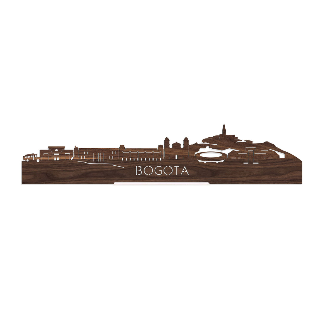 Standing Skyline Bogotá Noten houten cadeau decoratie relatiegeschenk van WoodWideCities