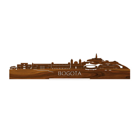 Standing Skyline Bogotá Palissander houten cadeau decoratie relatiegeschenk van WoodWideCities