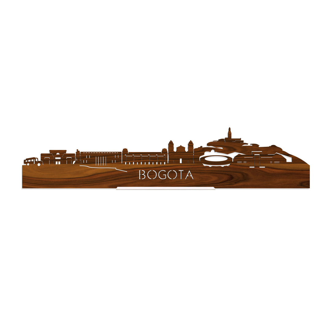 Standing Skyline Bogotá Palissander houten cadeau decoratie relatiegeschenk van WoodWideCities