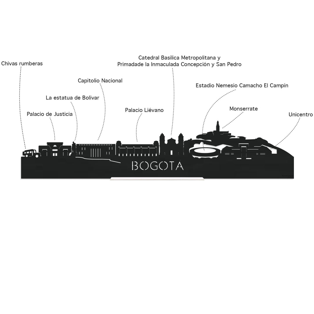 Standing Skyline Bogotá Wit glanzend gerecycled kunststof cadeau decoratie relatiegeschenk van WoodWideCities