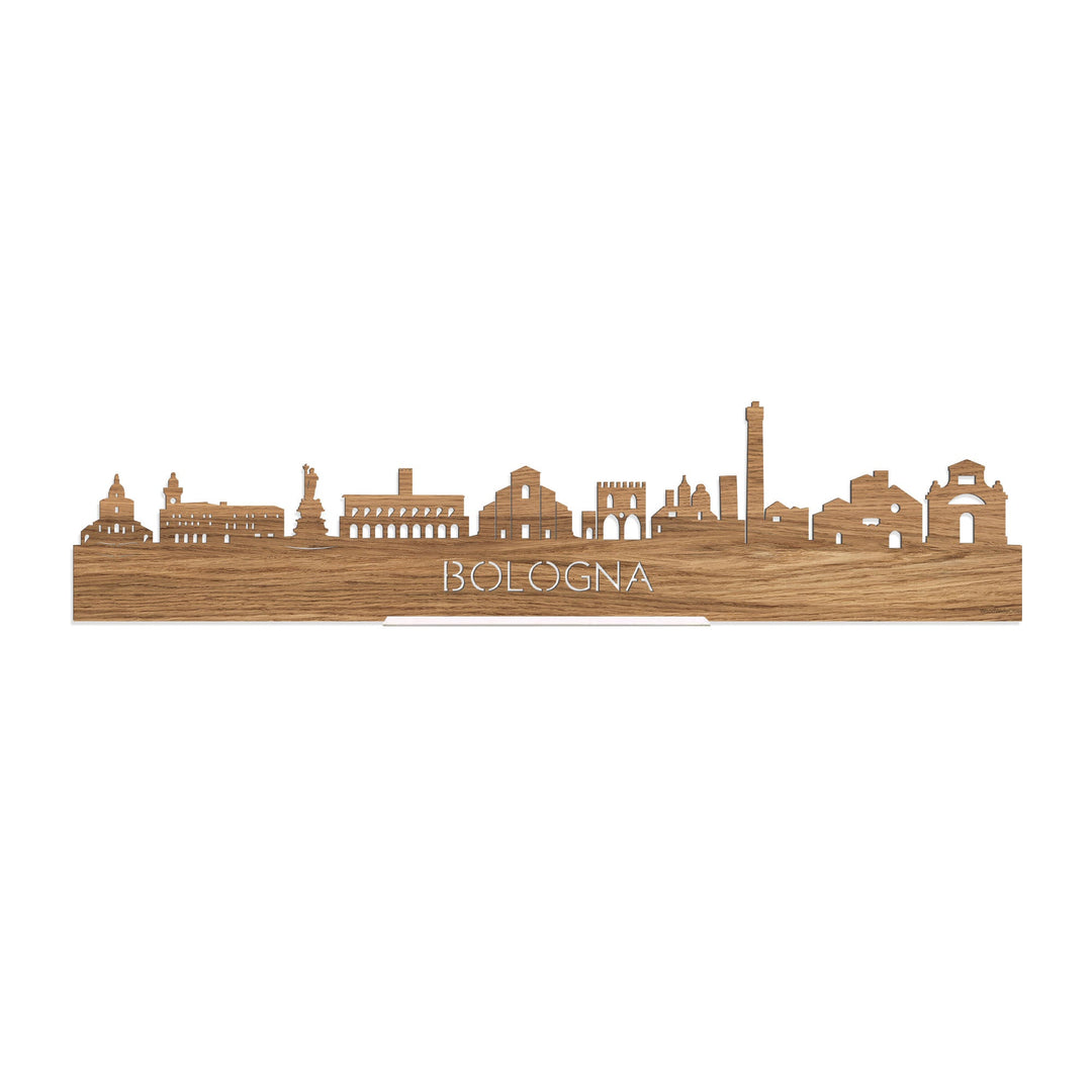 Standing Skyline Bologna Eiken houten cadeau decoratie relatiegeschenk van WoodWideCities