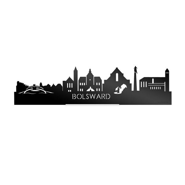 Standing Skyline Bolsward Zwart glanzend gerecycled kunststof cadeau decoratie relatiegeschenk van WoodWideCities