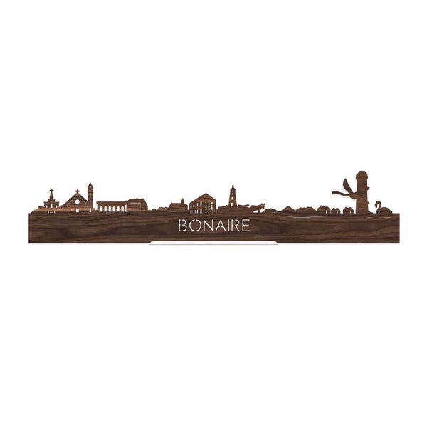 Standing Skyline Bonaire Noten houten cadeau decoratie relatiegeschenk van WoodWideCities