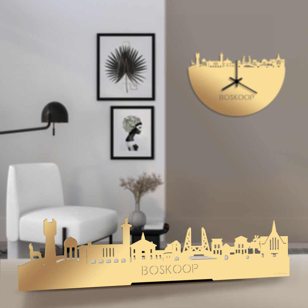 Standing Skyline Boskoop Metallic Goud gerecycled kunststof cadeau decoratie relatiegeschenk van WoodWideCities