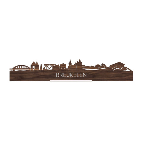 Standing Skyline Breukelen Noten houten cadeau decoratie relatiegeschenk van WoodWideCities