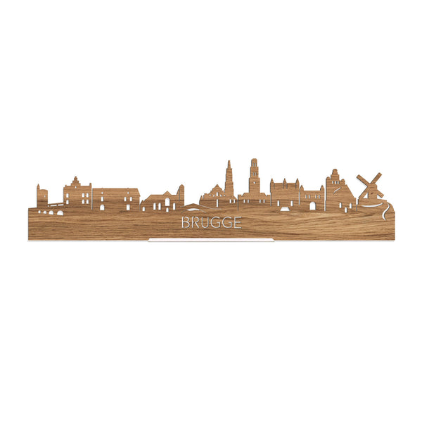 Standing Skyline Brugge Eiken houten cadeau decoratie relatiegeschenk van WoodWideCities
