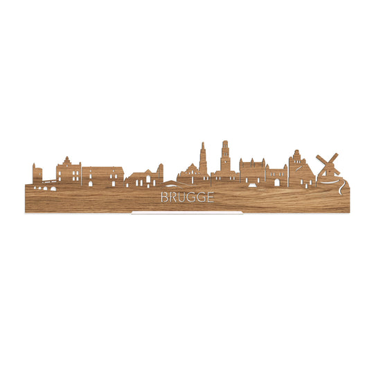 Standing Skyline Brugge Eiken houten cadeau decoratie relatiegeschenk van WoodWideCities