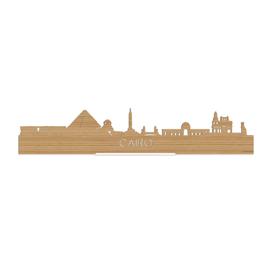 Standing Skyline Cairo Bamboe houten cadeau decoratie relatiegeschenk van WoodWideCities