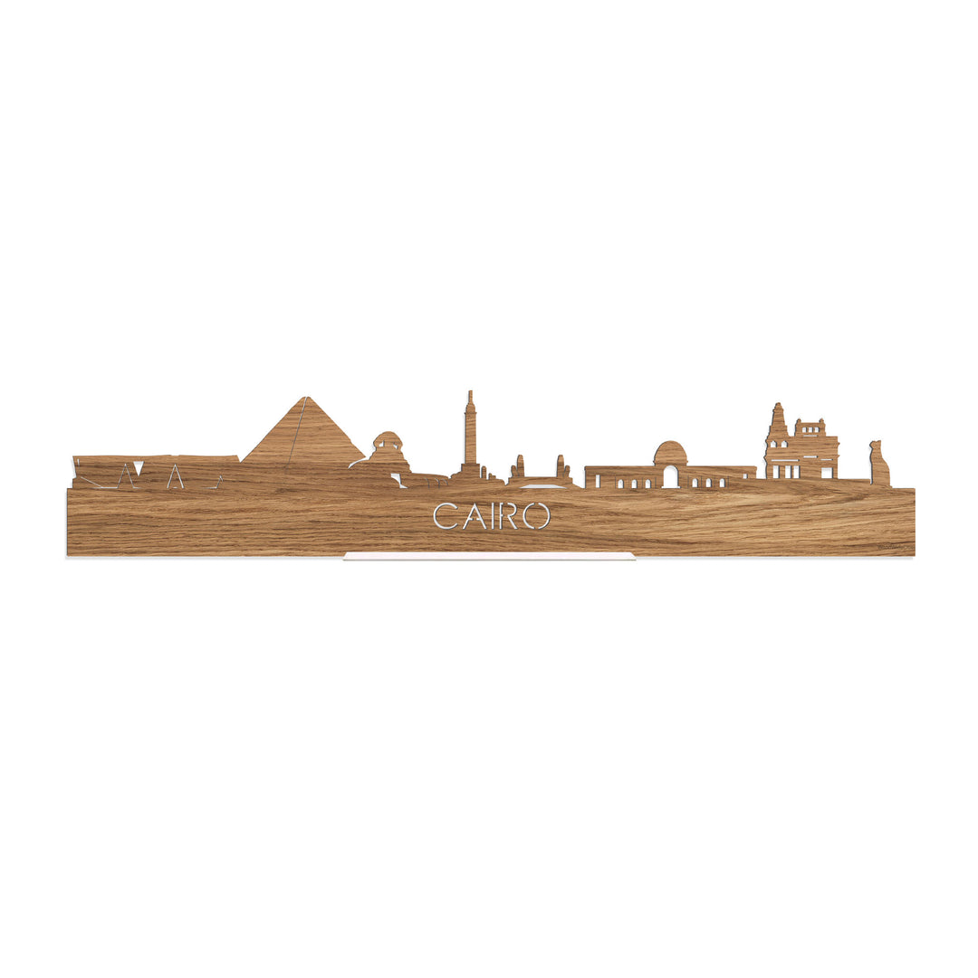 Standing Skyline Cairo Eiken houten cadeau decoratie relatiegeschenk van WoodWideCities