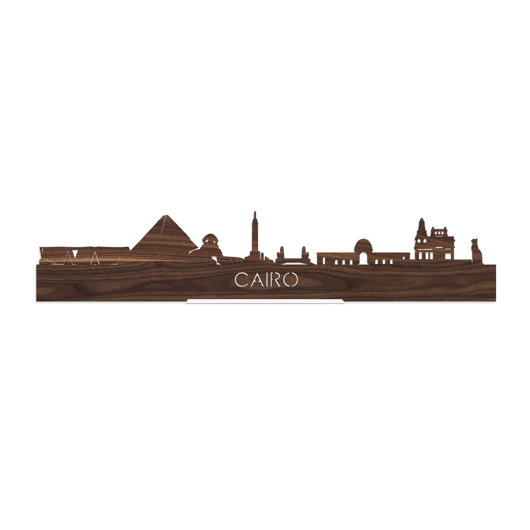 Standing Skyline Cairo Noten houten cadeau decoratie relatiegeschenk van WoodWideCities