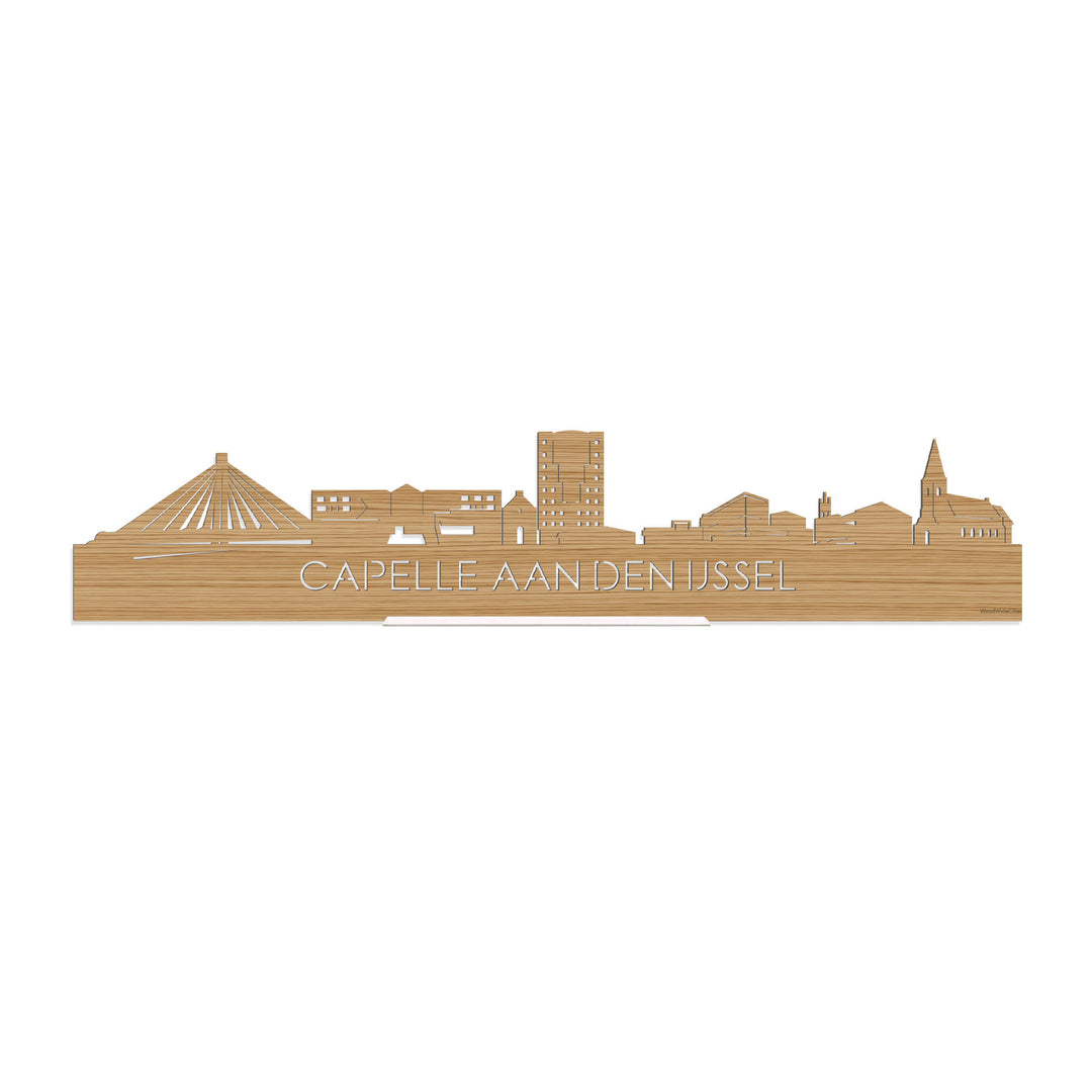 Standing Skyline Capelle aan den IJssel Bamboe houten cadeau decoratie relatiegeschenk van WoodWideCities