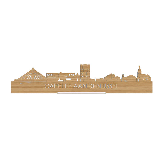 Standing Skyline Capelle aan den IJssel Bamboe houten cadeau decoratie relatiegeschenk van WoodWideCities