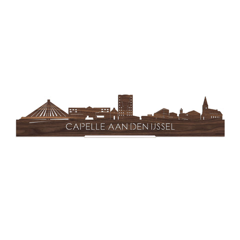 Standing Skyline Capelle aan den IJssel Noten houten cadeau decoratie relatiegeschenk van WoodWideCities