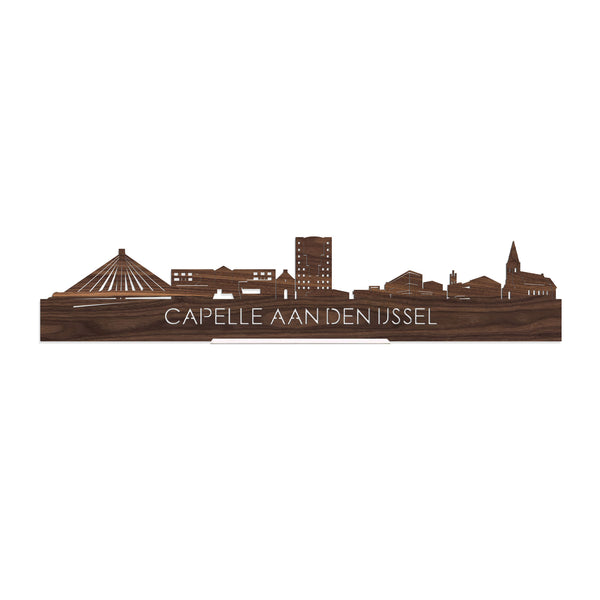 Standing Skyline Capelle aan den IJssel Noten houten cadeau decoratie relatiegeschenk van WoodWideCities