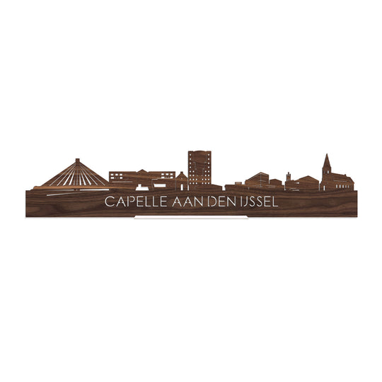 Standing Skyline Capelle aan den IJssel Noten houten cadeau decoratie relatiegeschenk van WoodWideCities