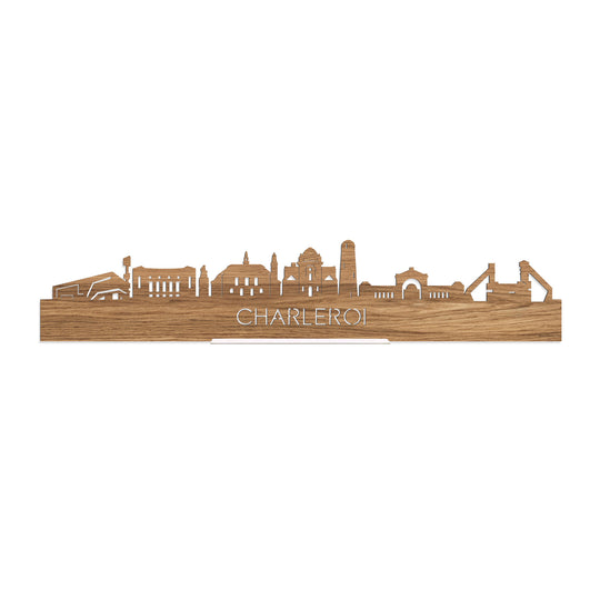 Standing Skyline Charleroi Eiken houten cadeau decoratie relatiegeschenk van WoodWideCities