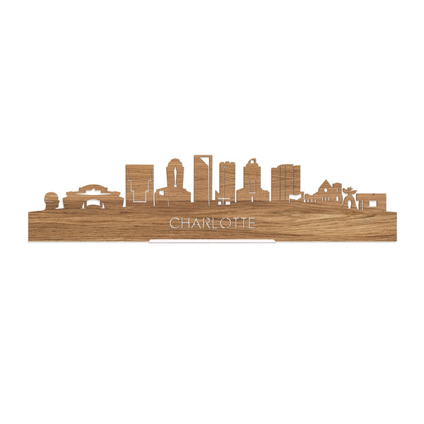Standing Skyline Charlotte Eiken houten cadeau decoratie relatiegeschenk van WoodWideCities