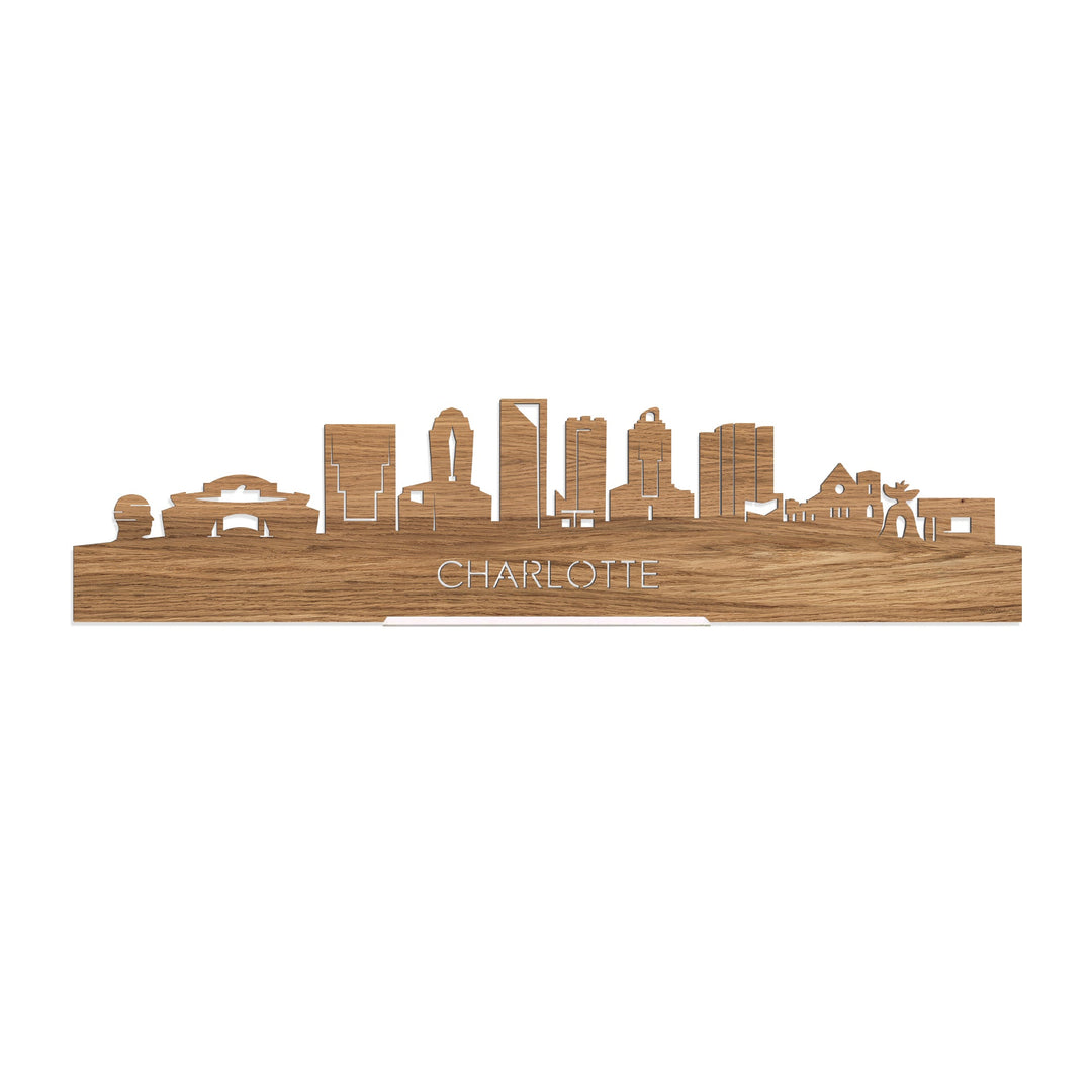 Standing Skyline Charlotte Eiken houten cadeau decoratie relatiegeschenk van WoodWideCities