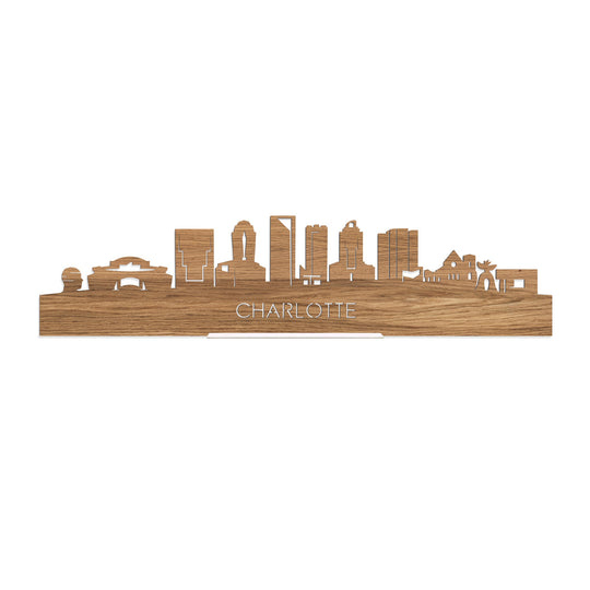Standing Skyline Charlotte Eiken houten cadeau decoratie relatiegeschenk van WoodWideCities