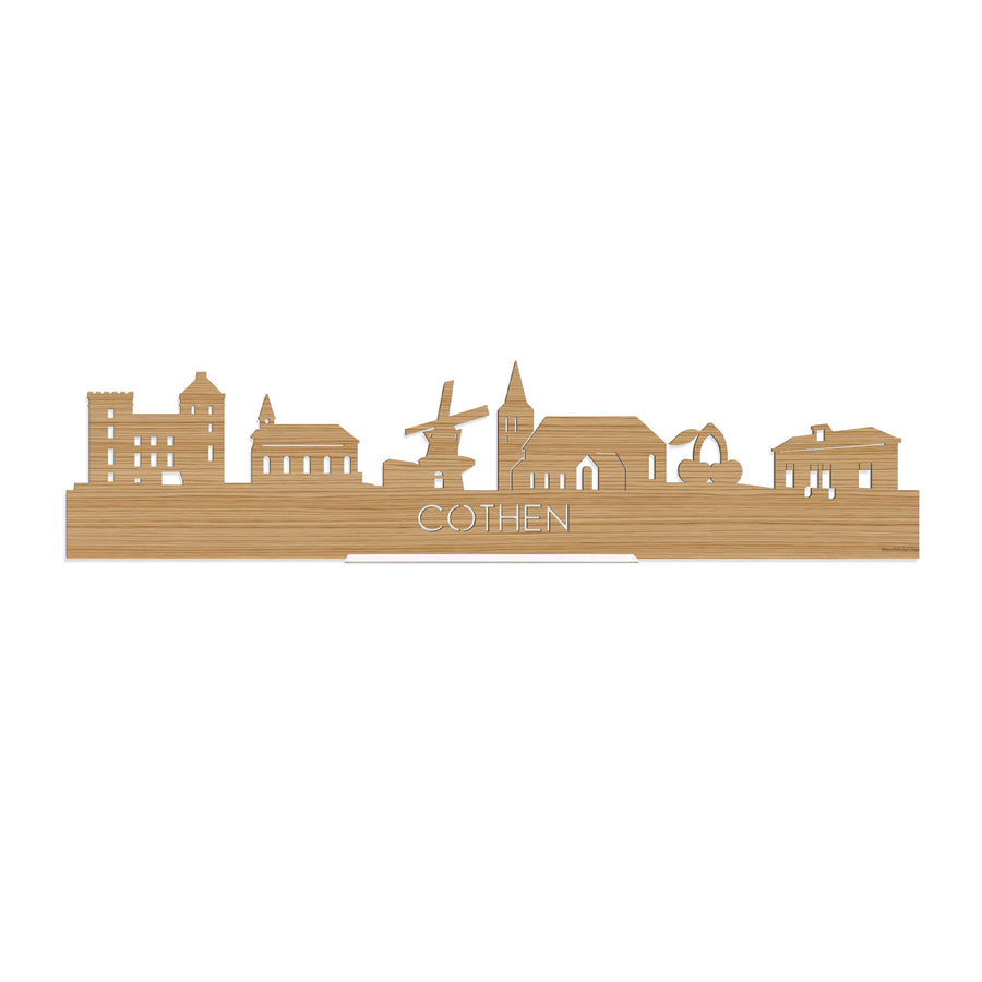 Standing Skyline Cothen Bamboe houten cadeau decoratie relatiegeschenk van WoodWideCities