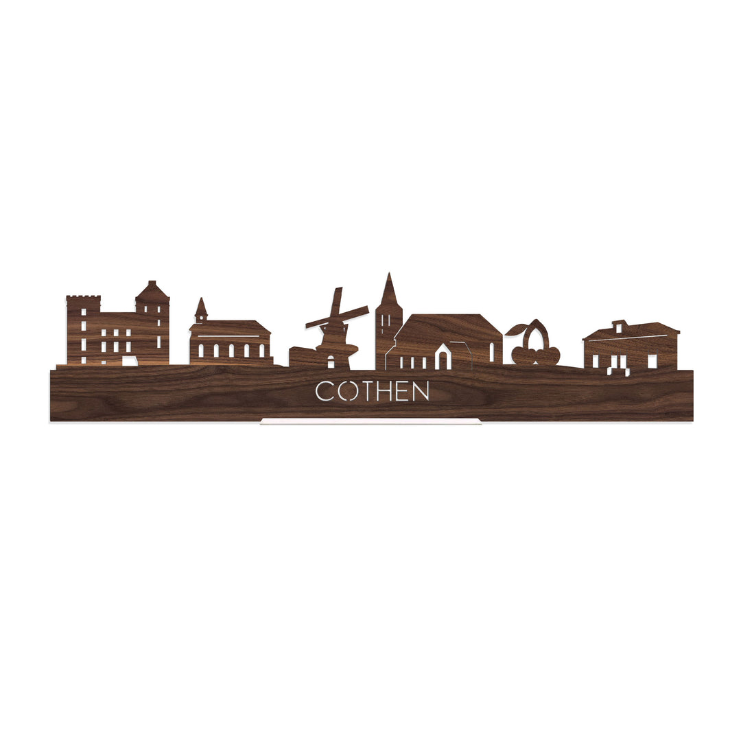 Standing Skyline Cothen Noten houten cadeau decoratie relatiegeschenk van WoodWideCities