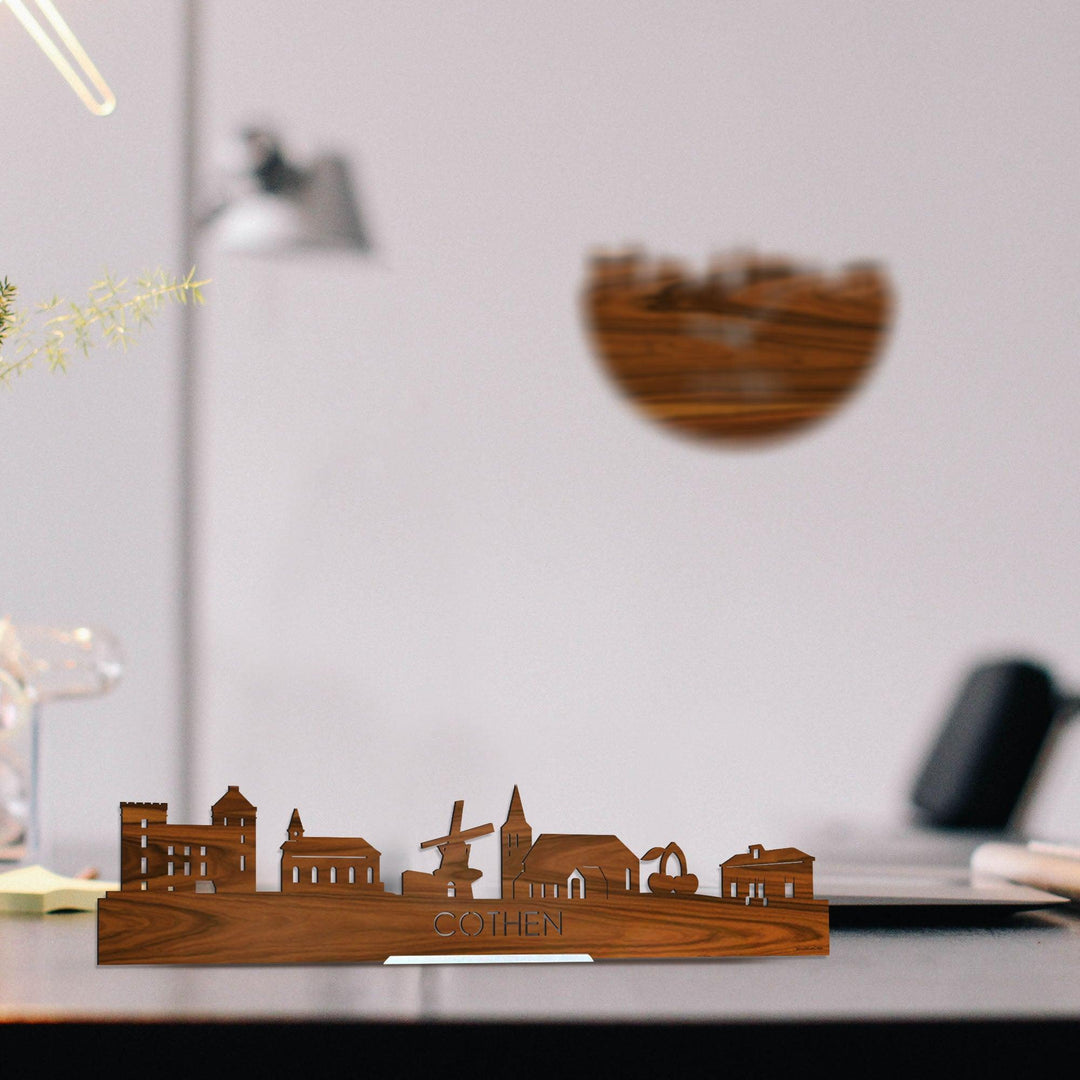 Standing Skyline Cothen Palissander houten cadeau decoratie relatiegeschenk van WoodWideCities