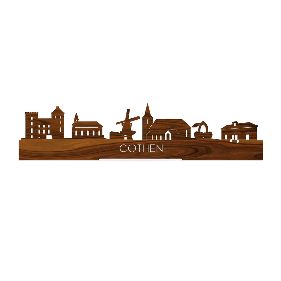 Standing Skyline Cothen Palissander houten cadeau decoratie relatiegeschenk van WoodWideCities