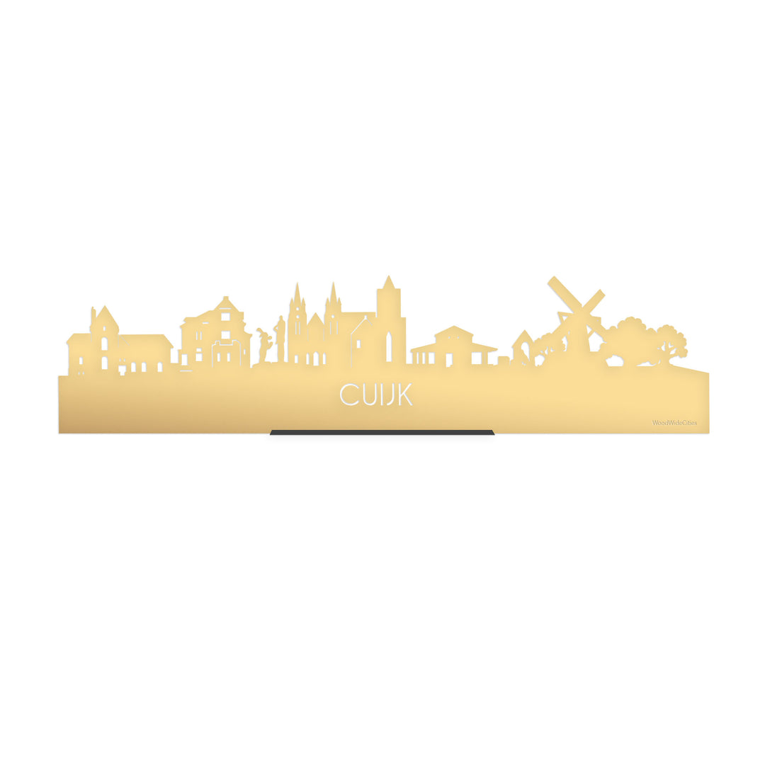 Standing Skyline Cuijk Metallic Goud gerecycled kunststof cadeau decoratie relatiegeschenk van WoodWideCities