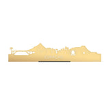 Standing Skyline Curaçao Goud Metallic 40 cm houten cadeau decoratie relatiegeschenk van WoodWideCities