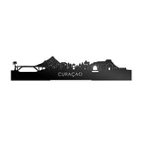 Standing Skyline Curaçao Zwart Glanzend 40 cm houten cadeau decoratie relatiegeschenk van WoodWideCities