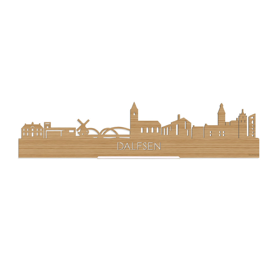 Standing Skyline Dalfsen Bamboe houten cadeau decoratie relatiegeschenk van WoodWideCities