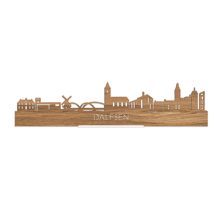 Standing Skyline Dalfsen Eiken houten cadeau decoratie relatiegeschenk van WoodWideCities