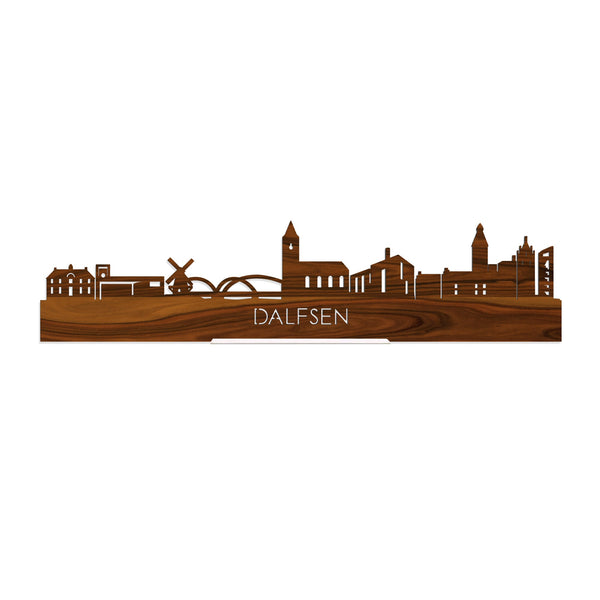 Standing Skyline Dalfsen Palissander houten cadeau decoratie relatiegeschenk van WoodWideCities