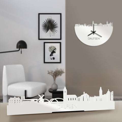 Standing Skyline Dalfsen Wit glanzend gerecycled kunststof cadeau decoratie relatiegeschenk van WoodWideCities