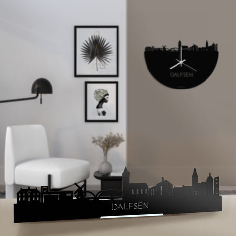 Standing Skyline Dalfsen Zwart glanzend gerecycled kunststof cadeau decoratie relatiegeschenk van WoodWideCities