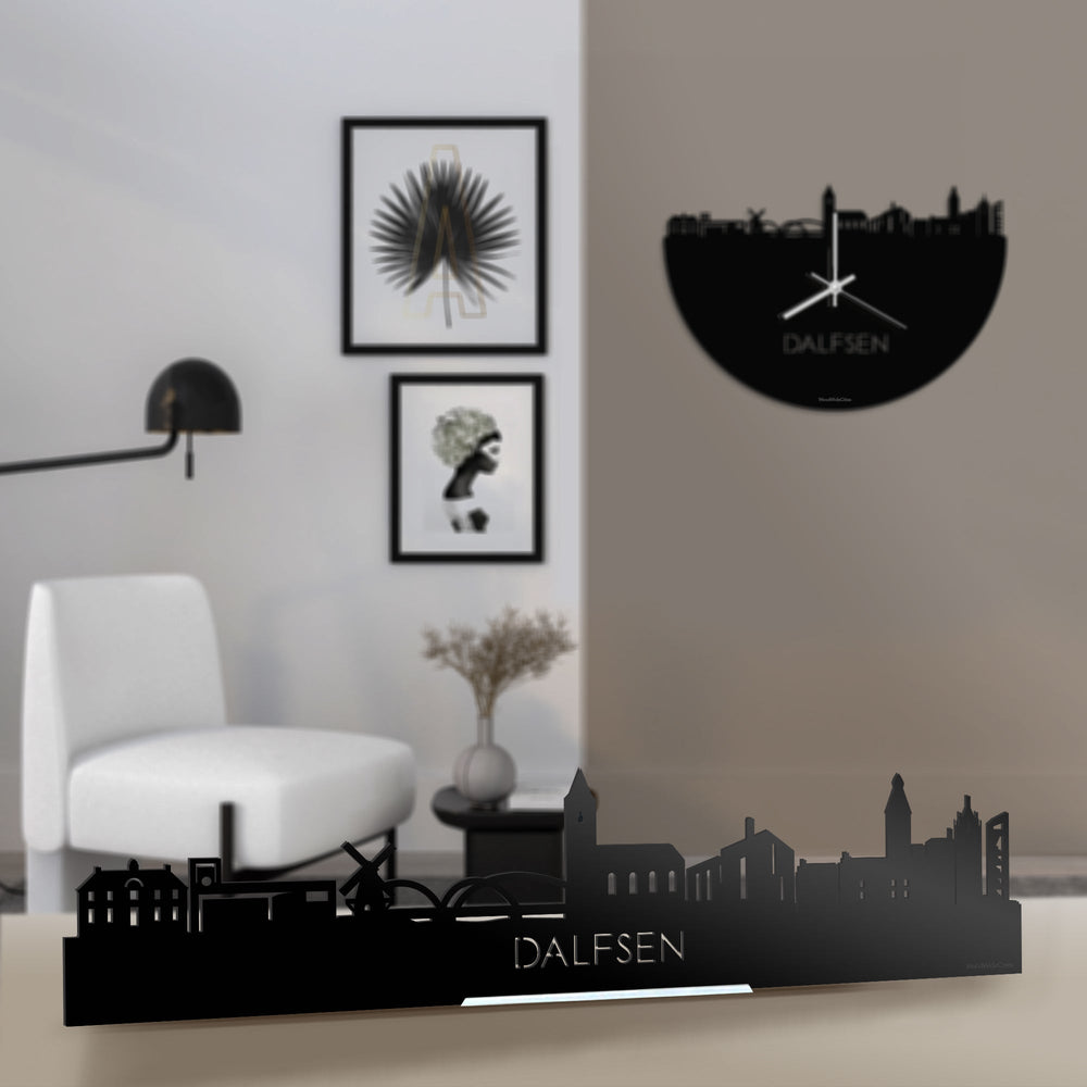 Standing Skyline Dalfsen Zwart glanzend gerecycled kunststof cadeau decoratie relatiegeschenk van WoodWideCities