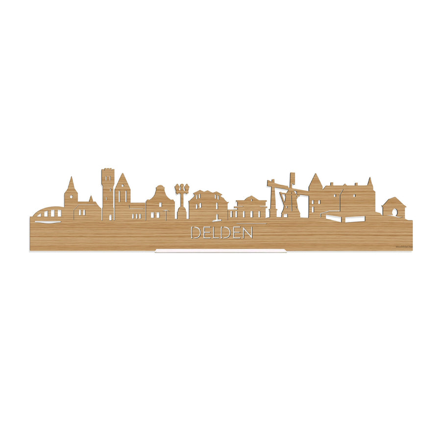 Standing Skyline Delden Bamboe houten cadeau decoratie relatiegeschenk van WoodWideCities