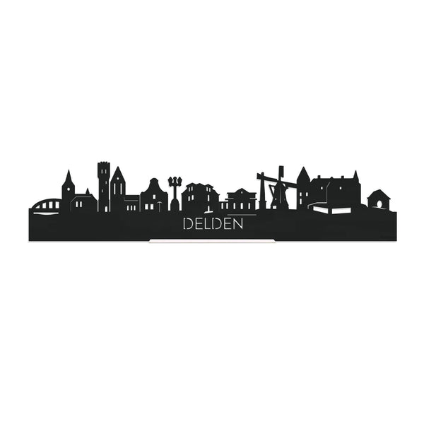 Standing Skyline Delden Zwart houten cadeau decoratie relatiegeschenk van WoodWideCities