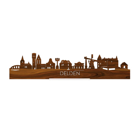 Standing Skyline Delden Palissander houten cadeau decoratie relatiegeschenk van WoodWideCities