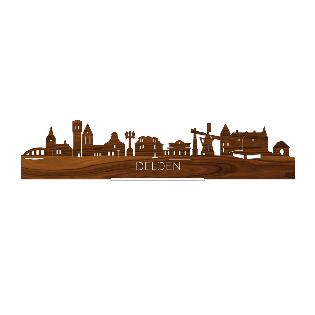 Standing Skyline Delden Palissander houten cadeau decoratie relatiegeschenk van WoodWideCities