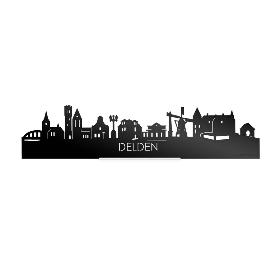 Standing Skyline Delden Zwart glanzend gerecycled kunststof cadeau decoratie relatiegeschenk van WoodWideCities