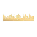 Standing Skyline Delft Goud Metallic 40 cm houten cadeau decoratie relatiegeschenk van WoodWideCities