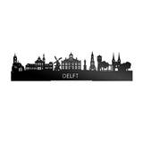 Standing Skyline Delft Zwart Glanzend 40 cm houten cadeau decoratie relatiegeschenk van WoodWideCities