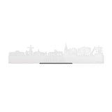 Standing Skyline Delfzijl Wit Glanzend 40 cm houten cadeau decoratie relatiegeschenk van WoodWideCities