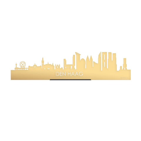 Standing Skyline Den Haag Goud Metallic 40 cm houten cadeau decoratie relatiegeschenk van WoodWideCities
