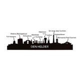 Standing Skyline Den Helder Black houten cadeau decoratie relatiegeschenk van WoodWideCities