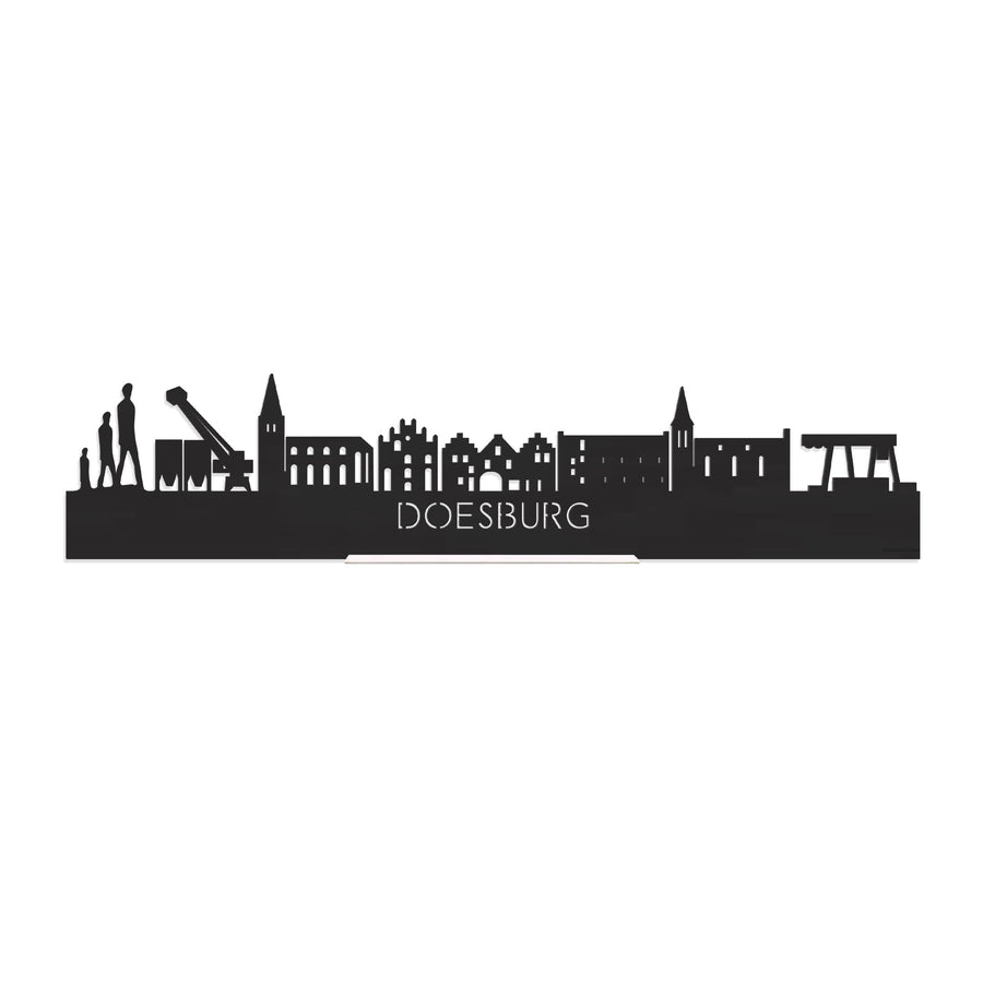 Standing Skyline Doesburg Zwart houten cadeau decoratie relatiegeschenk van WoodWideCities