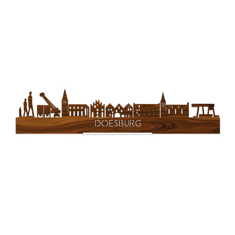 Standing Skyline Doesburg Palissander houten cadeau decoratie relatiegeschenk van WoodWideCities