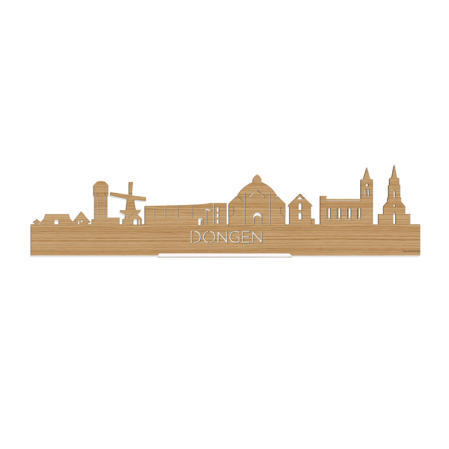 Standing Skyline Dongen Bamboe houten cadeau decoratie relatiegeschenk van WoodWideCities